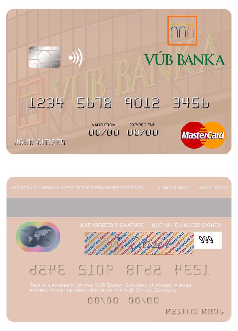 Slovakia VÚB Banka mastercard
